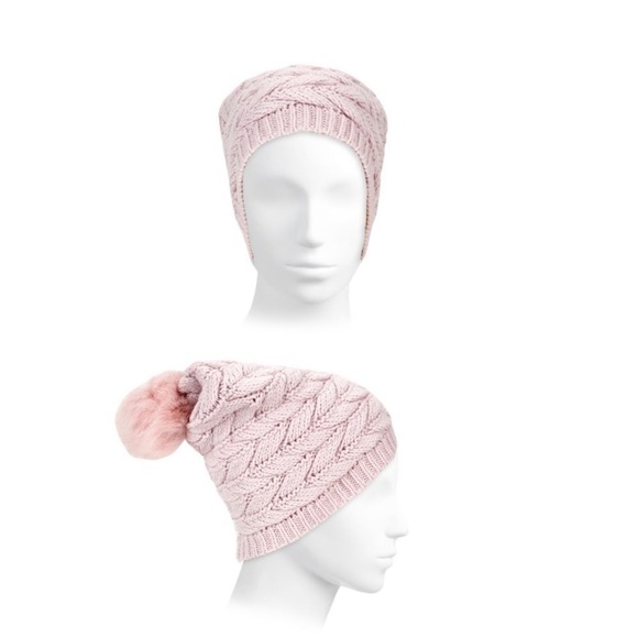 Ugg Shearling Pom-Pom Cable Knit Beanie - Picture 9 of 9